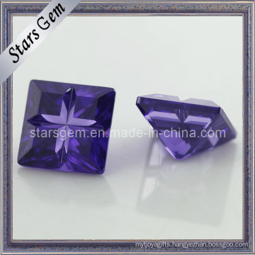 Amethyst Square Shape Special Cut Cubic Zirconia Gemstone